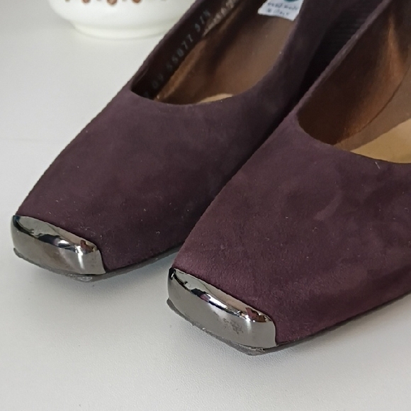 Gallo Handmade in Italy Purple Suede Wedge Shoes  EU 37½ US Women’s 7.5 Pumps - Picture 6 of 16